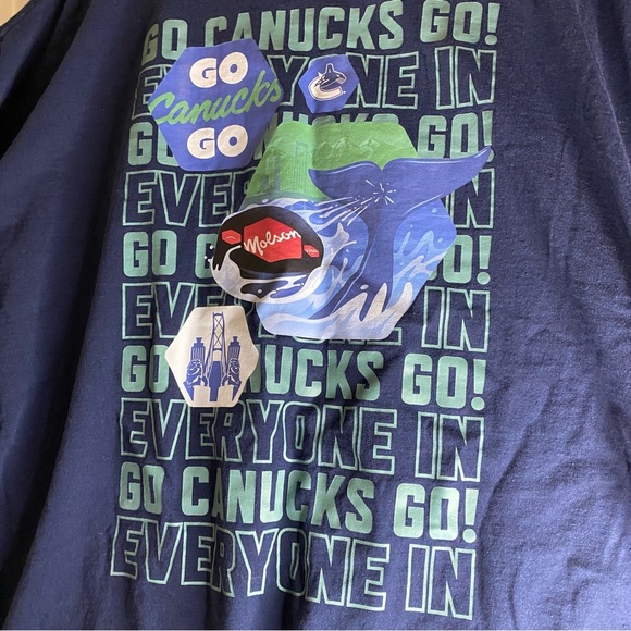 Molson Official Canada Vancouver Canucks XXL Blue T-Shirt Hockey Sports 2XL NHL - Picture 6 of 8
